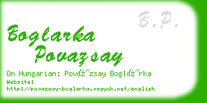 boglarka povazsay business card